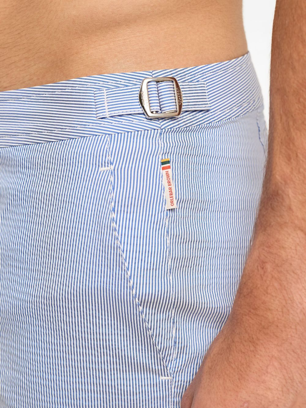 Bulldog stripe seersucker swim shorts - 3
