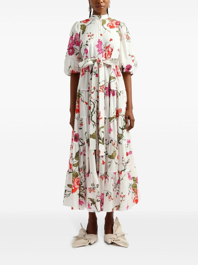 Erdem floral-print tiered seersucker dress outlook