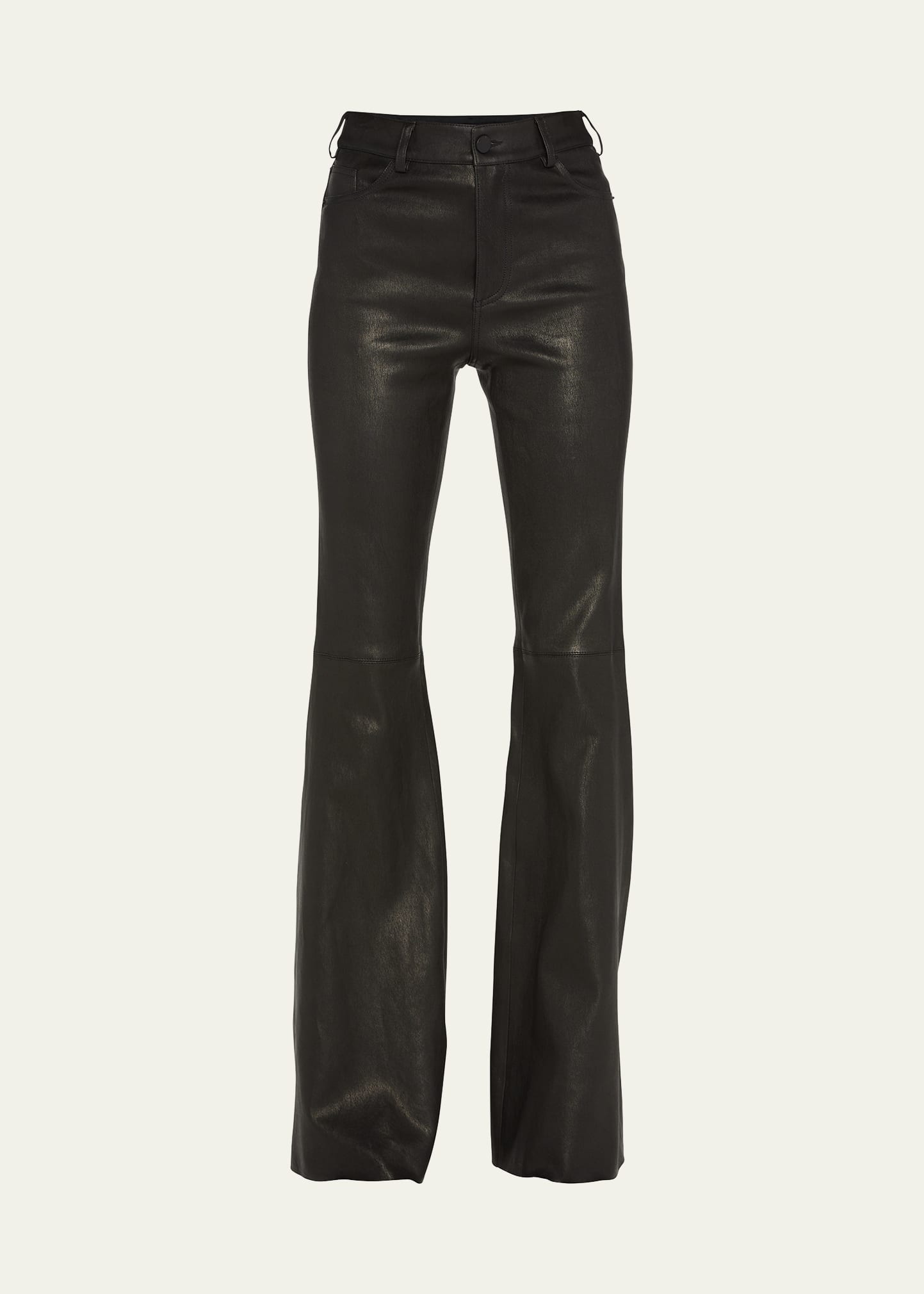 Brent High-Waist Leather Bell Pants - 2