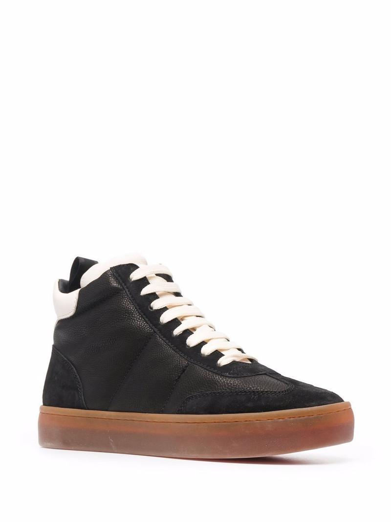 OFFICINE CREATIVE Kombined high-top leather sneakers outlook