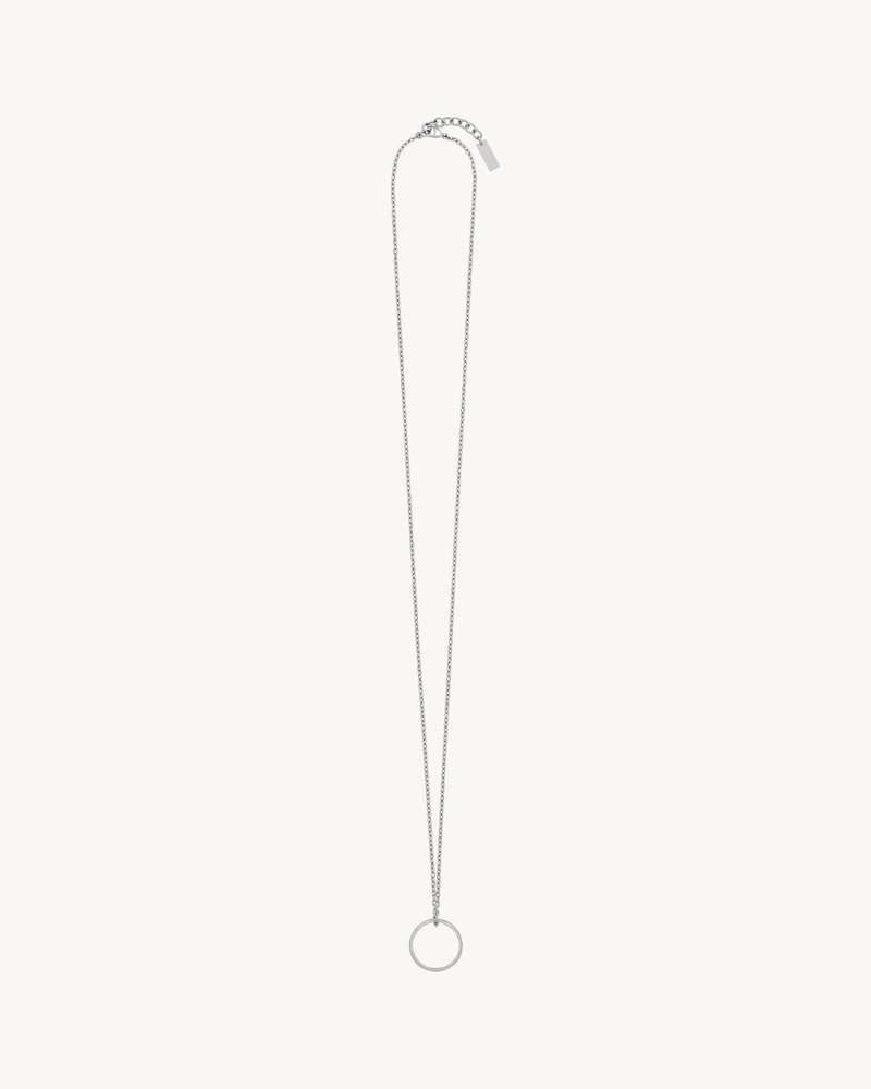 SAINT LAURENT RING NECKLACE IN STERLING SILVER outlook