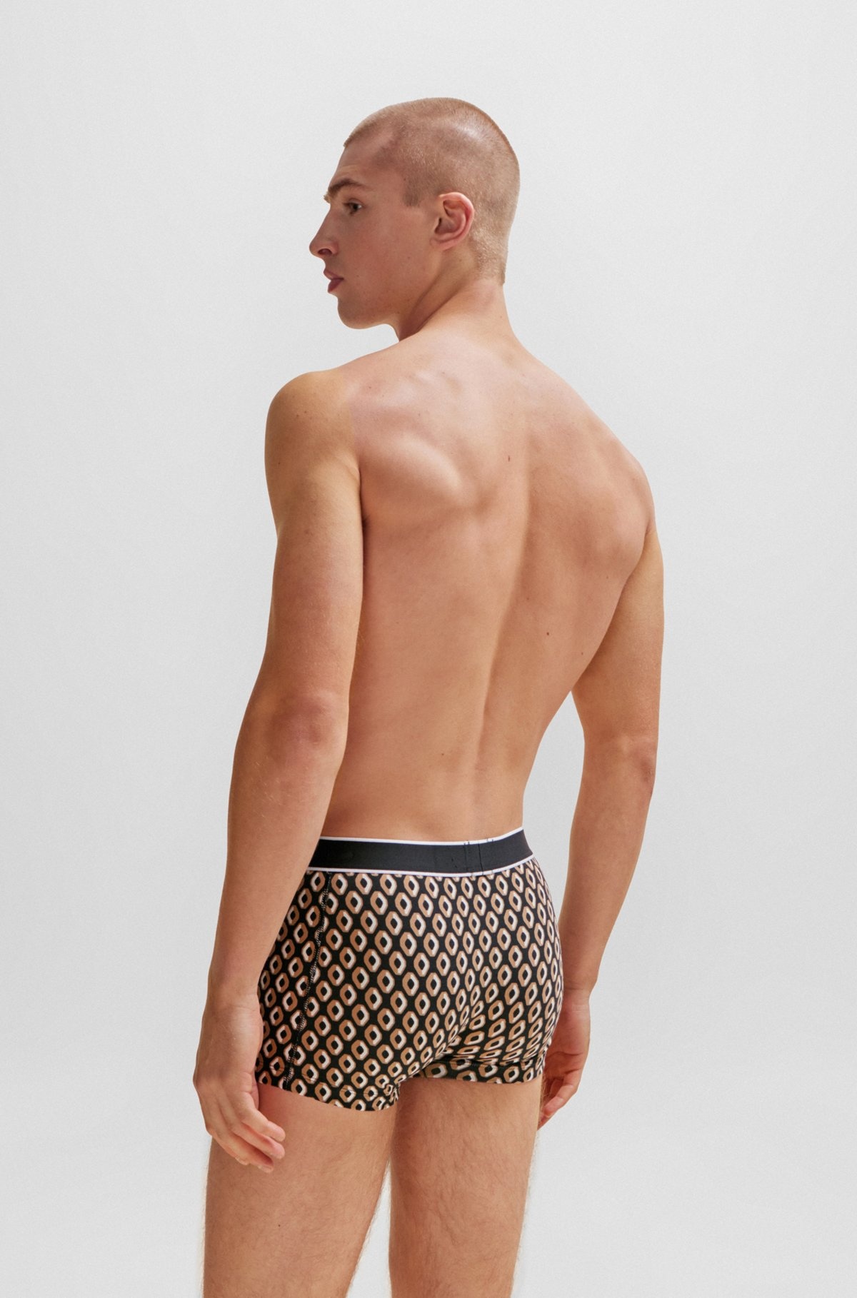 STRETCH-COTTON REGULAR-RISE TRUNKS WITH SEASONAL PRINT - 3