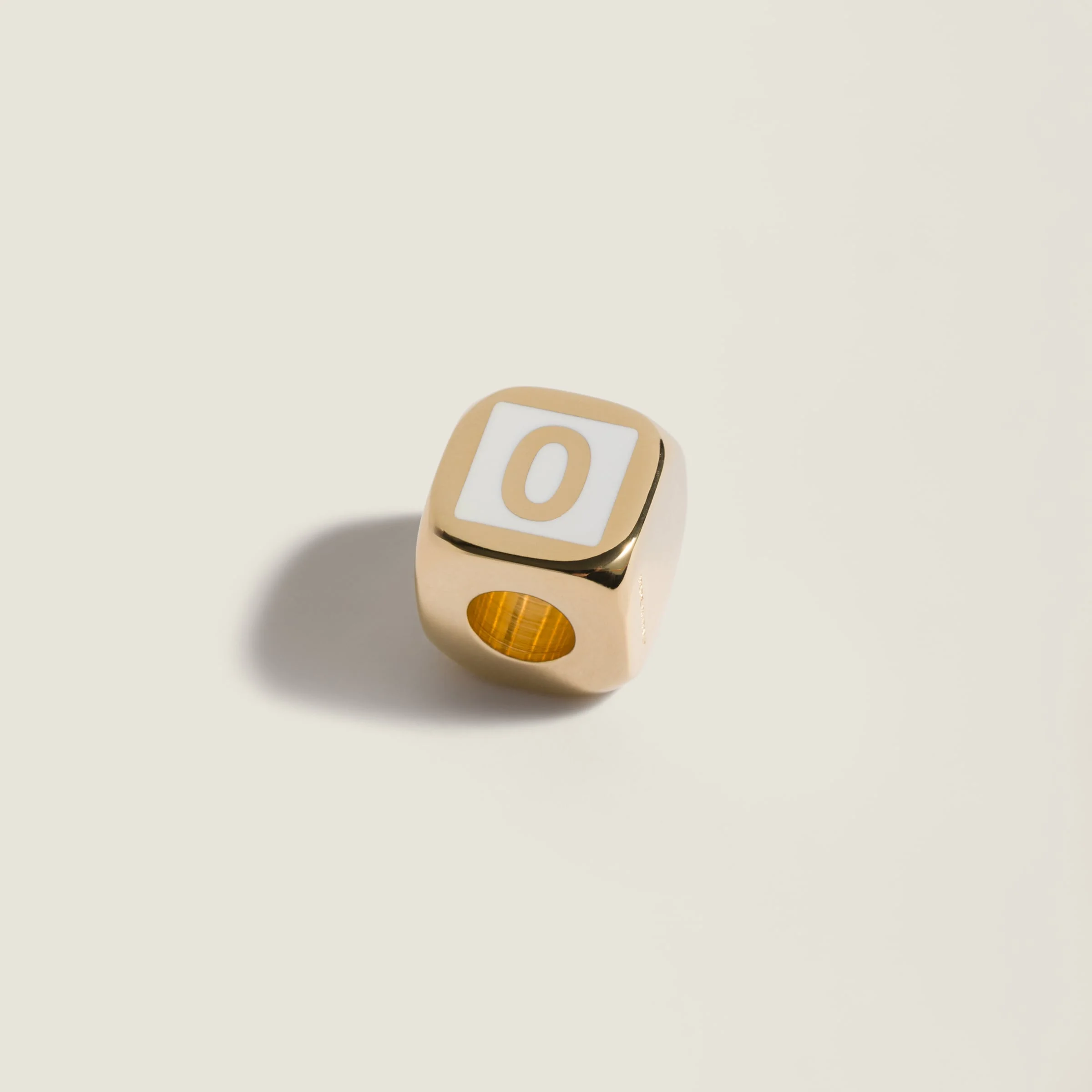 Enameled metal dice charm - 1