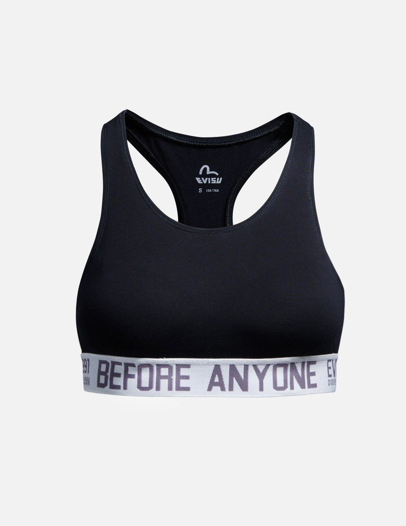SLOGAN JACQUARD-TRIMMED STRETCH SPORTS BRA 1