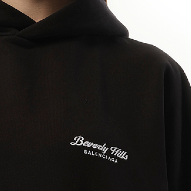 BALENCIAGA Beverly Hills Large Fit Hoodie in Washed Black outlook