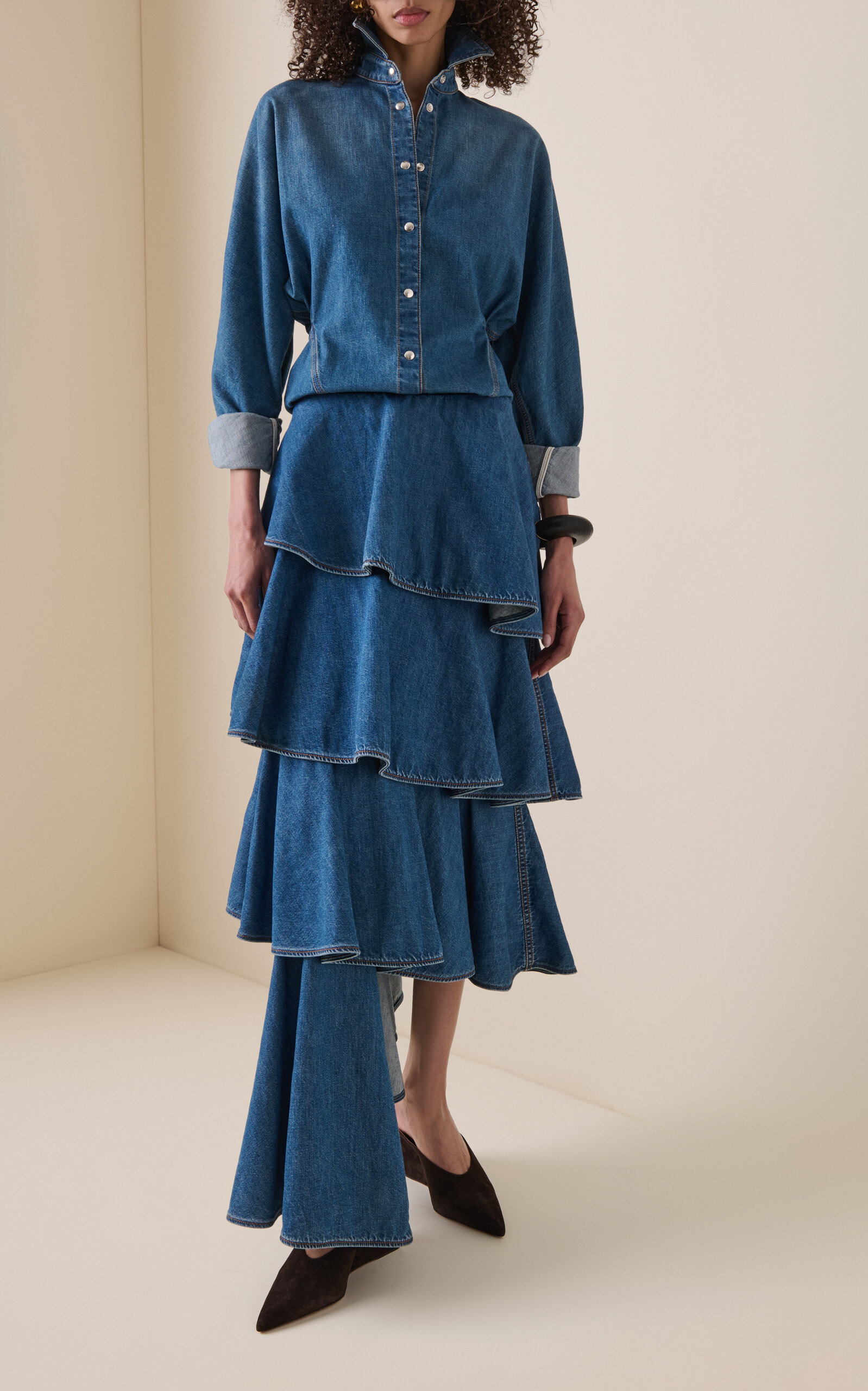 Spiral Denim Skirt blue - 2