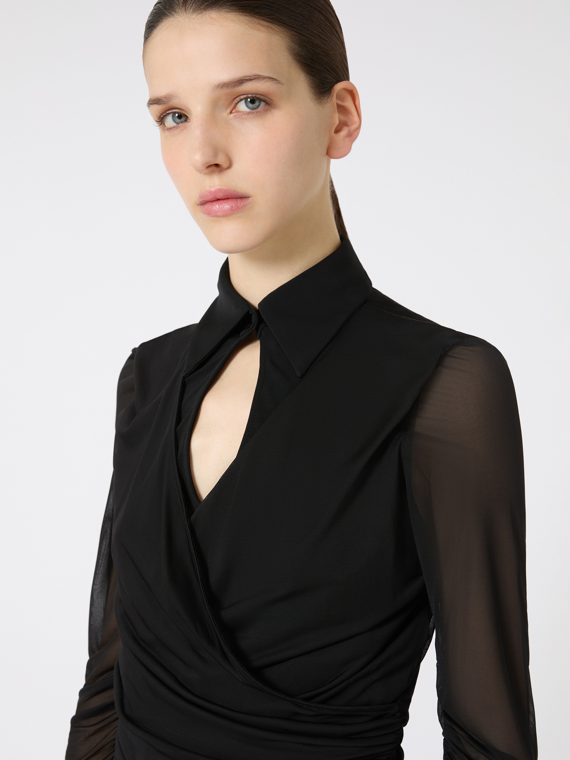 AIELLO Jersey and tulle blouse - 6