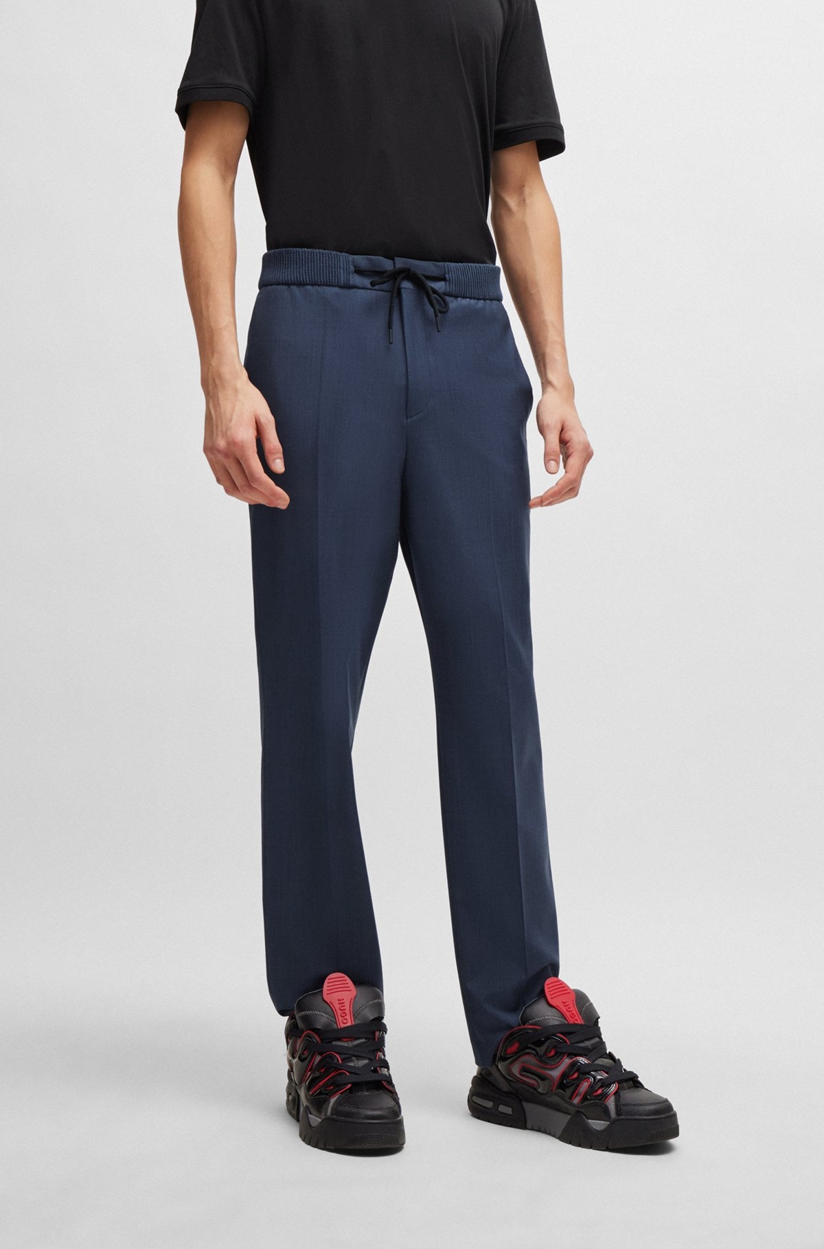 EXTRA-SLIM-FIT TROUSERS IN MOHAIR-LOOK MATERIAL - 2