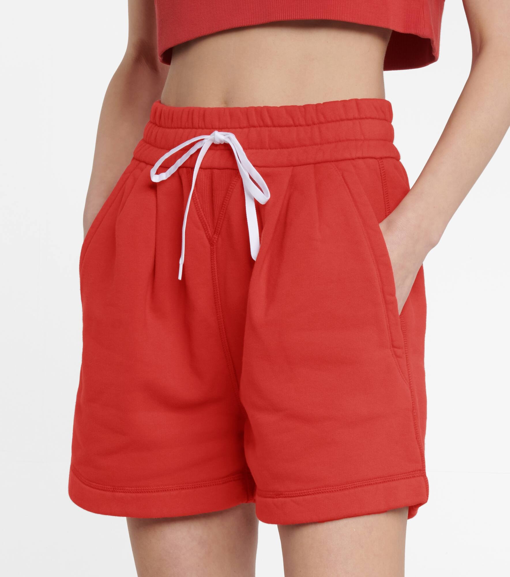 Drawstring cotton shorts - 4