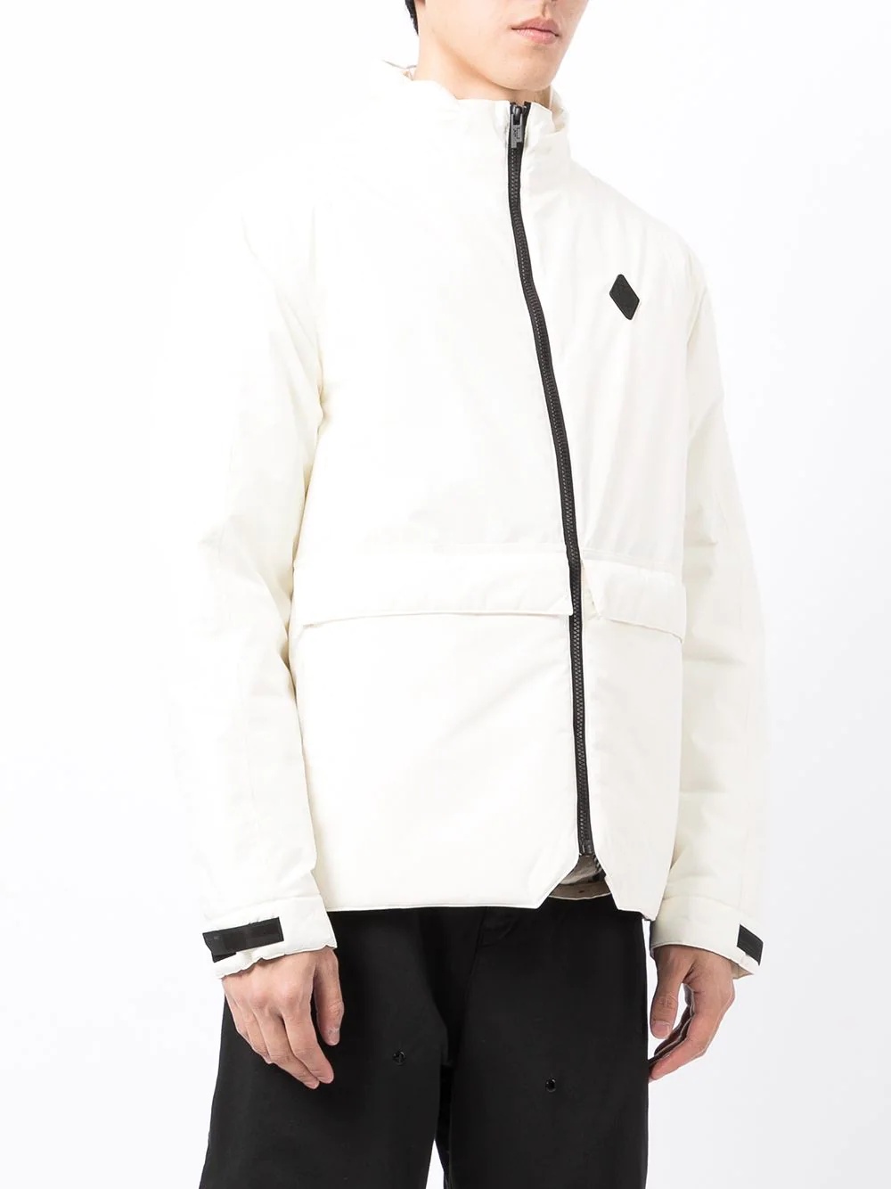 logo-patch padded zip-front jacket - 3