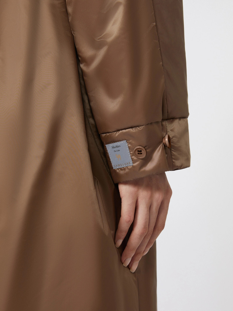 GREENPI Long water-repellent canvas padded parka - TOBACCO 5