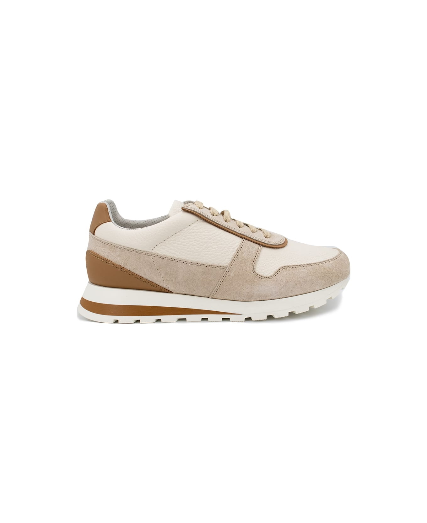 Brunello Cucinelli Beige And Brown Sneakers | italist