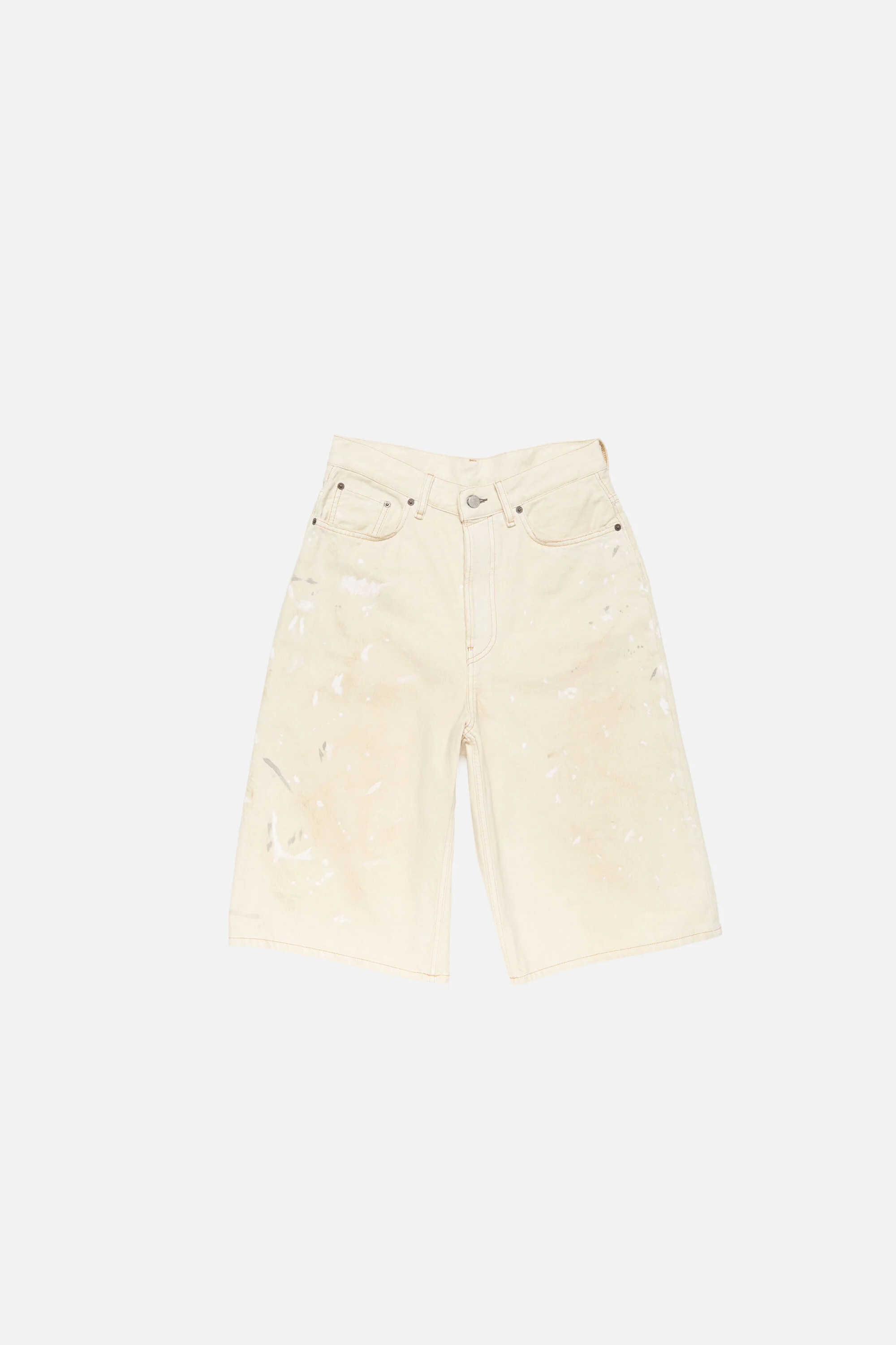 Distressed denim shorts - White - 1
