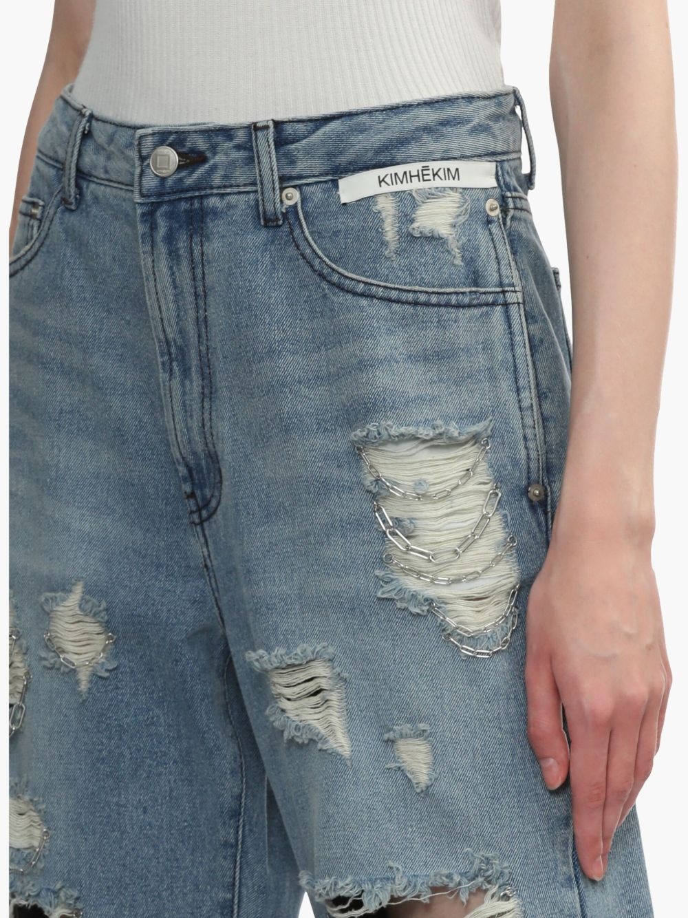 ripped straight jeans - 5