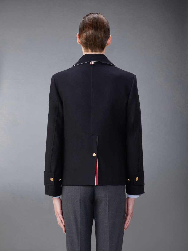 Thom Browne Spring Weight Melton Wool Peacoat outlook