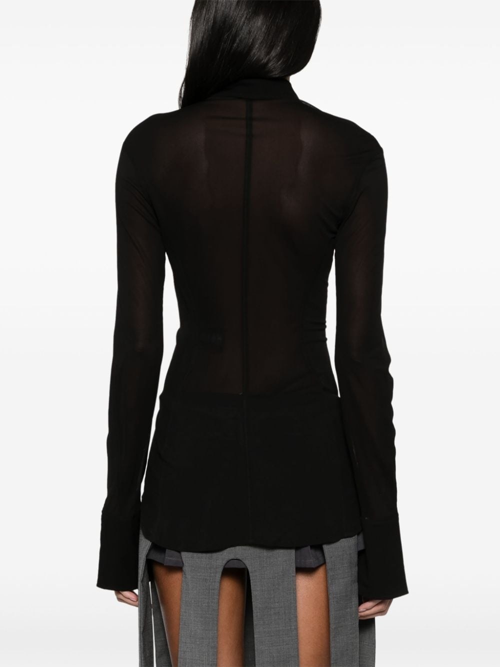 semi-sheer jersey shirt - 4