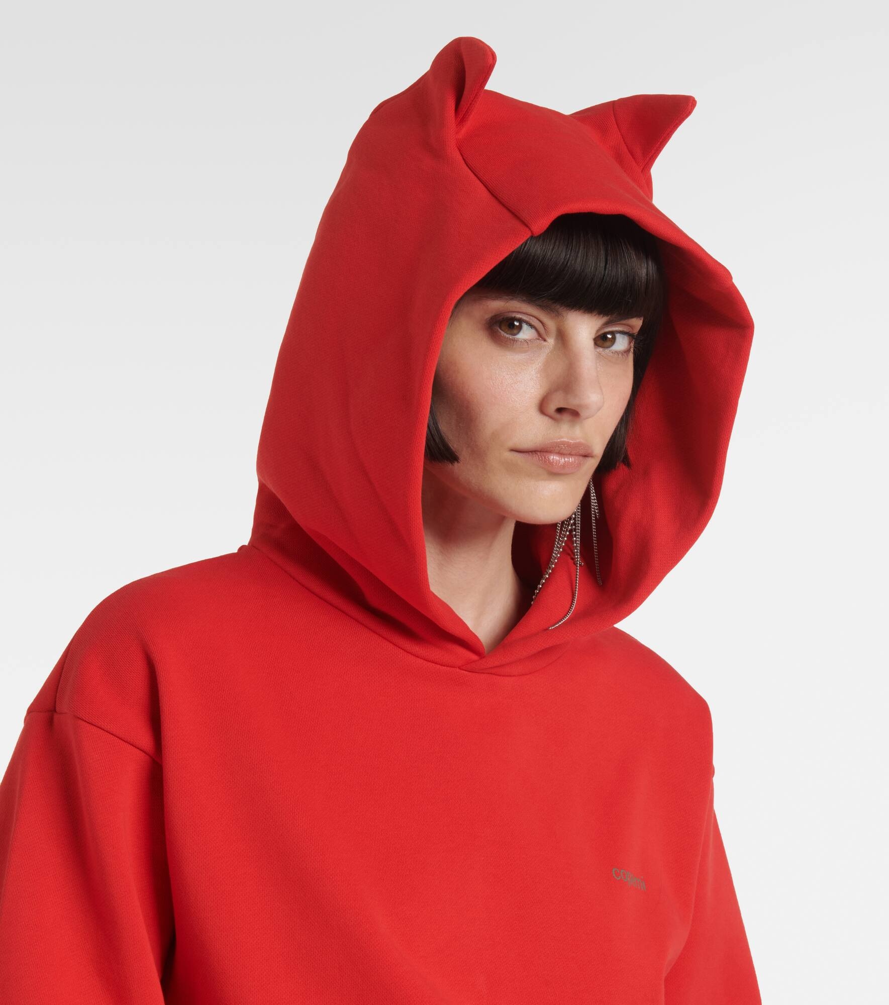 Horn cotton-blend jersey hoodie - 6