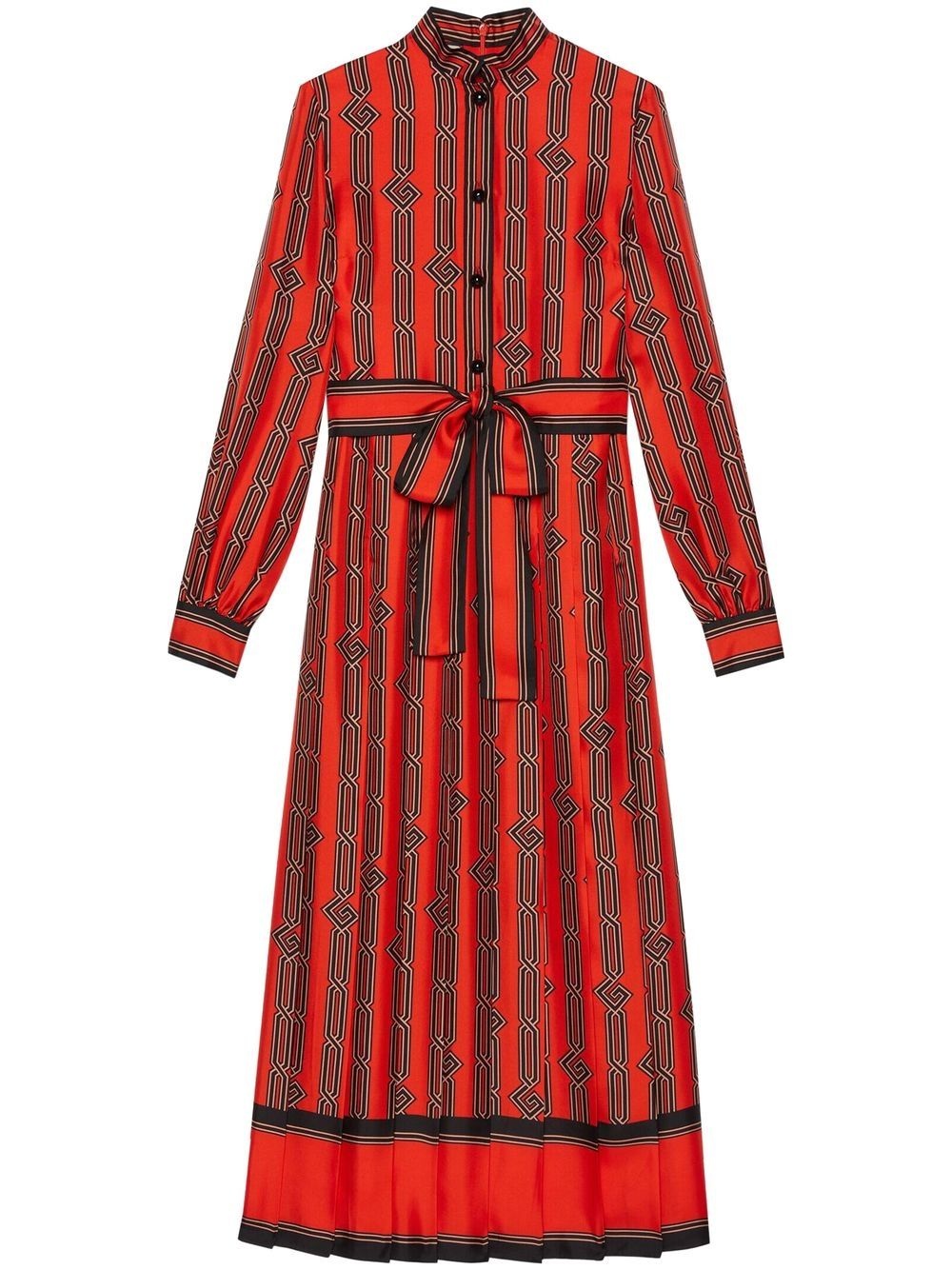 square G chain print silk dress - 1