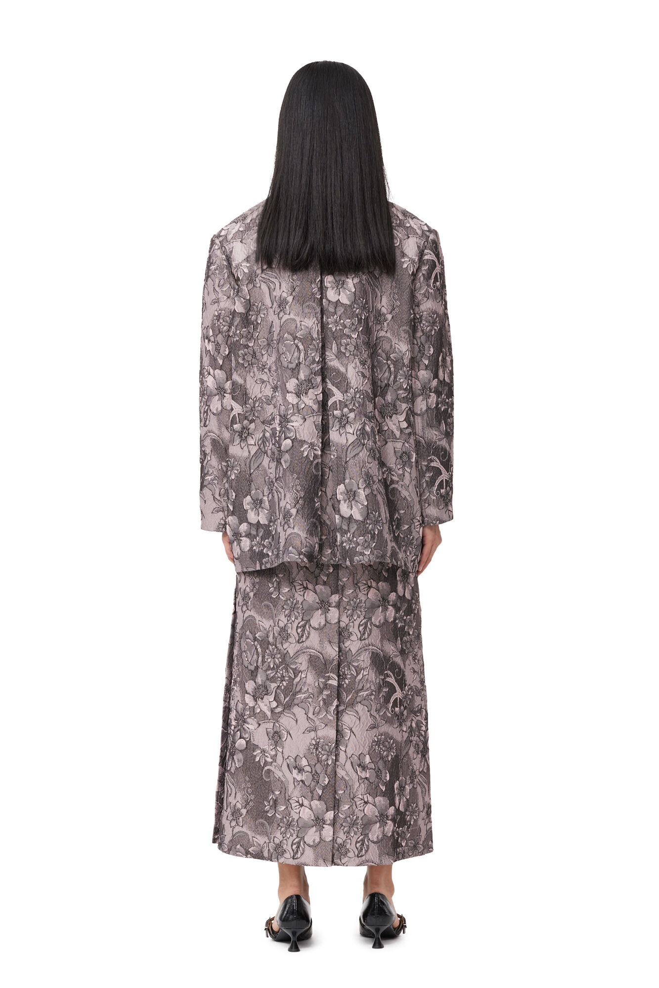 RIPPLED JACQUARD OVERSIZED BLAZER - 6