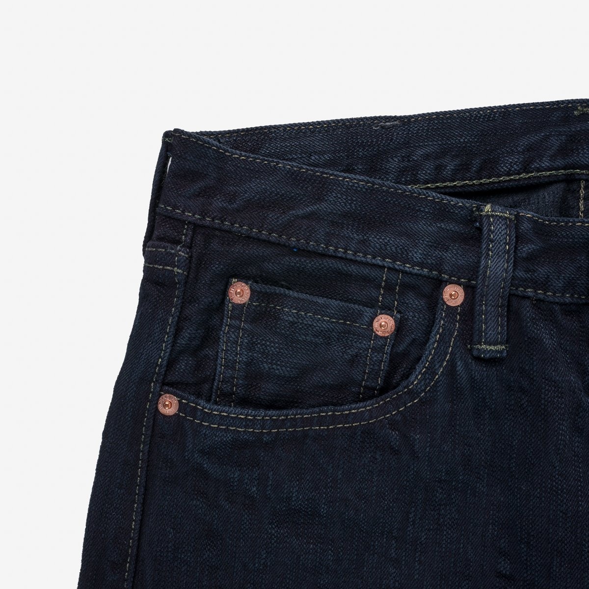 IH-555S-SLBod 16oz Slubby Selvedge Denim Super Slim Cut Jeans - Indigo Overdyed Black - 8