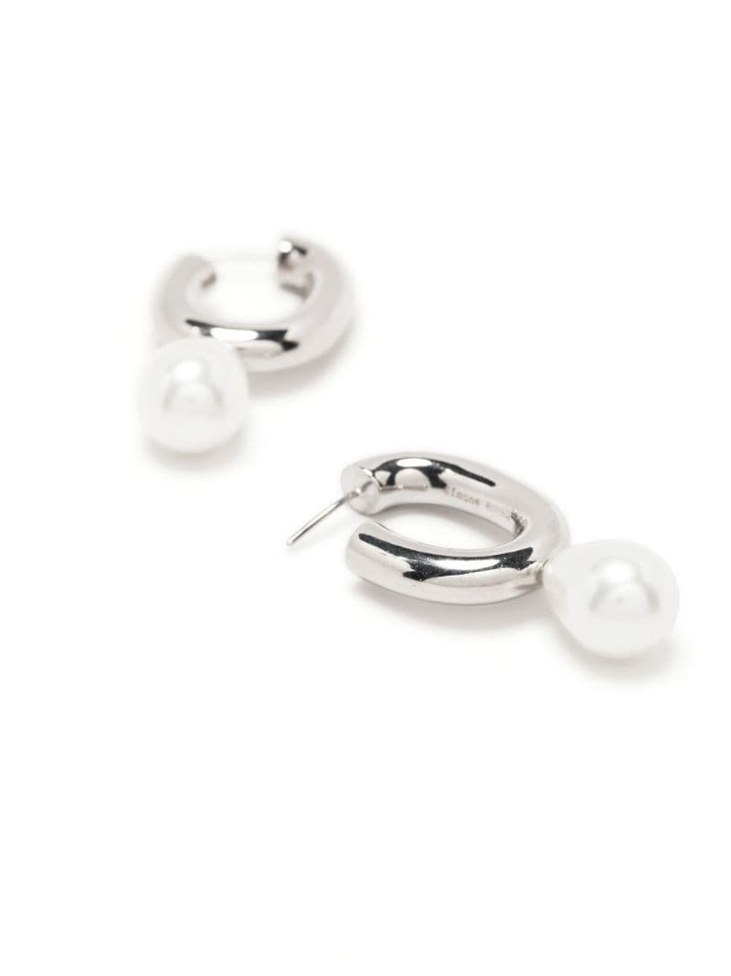 pearl-detail hoop earrings - 5