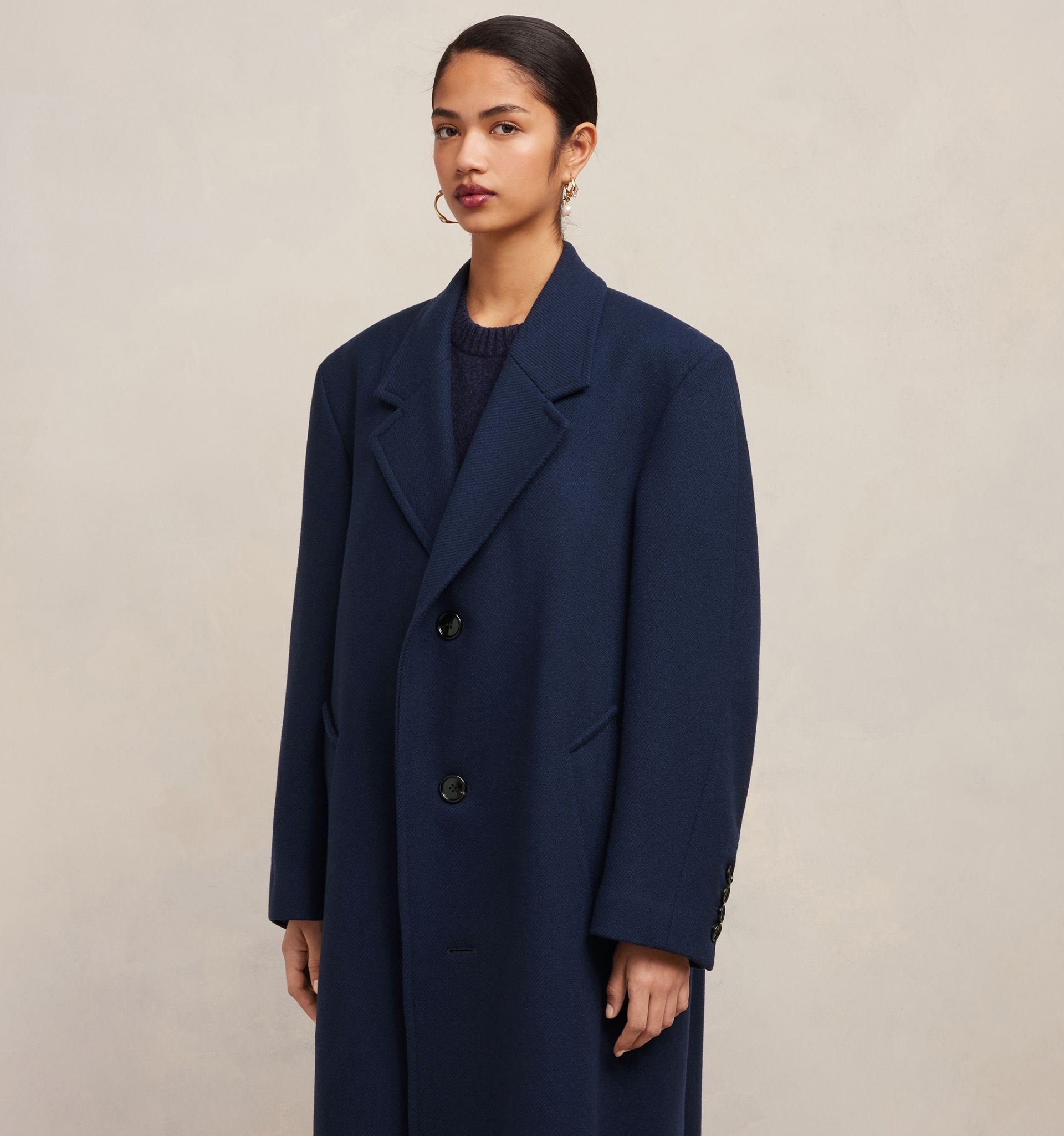 Three Buttons Oversized Coat - 6