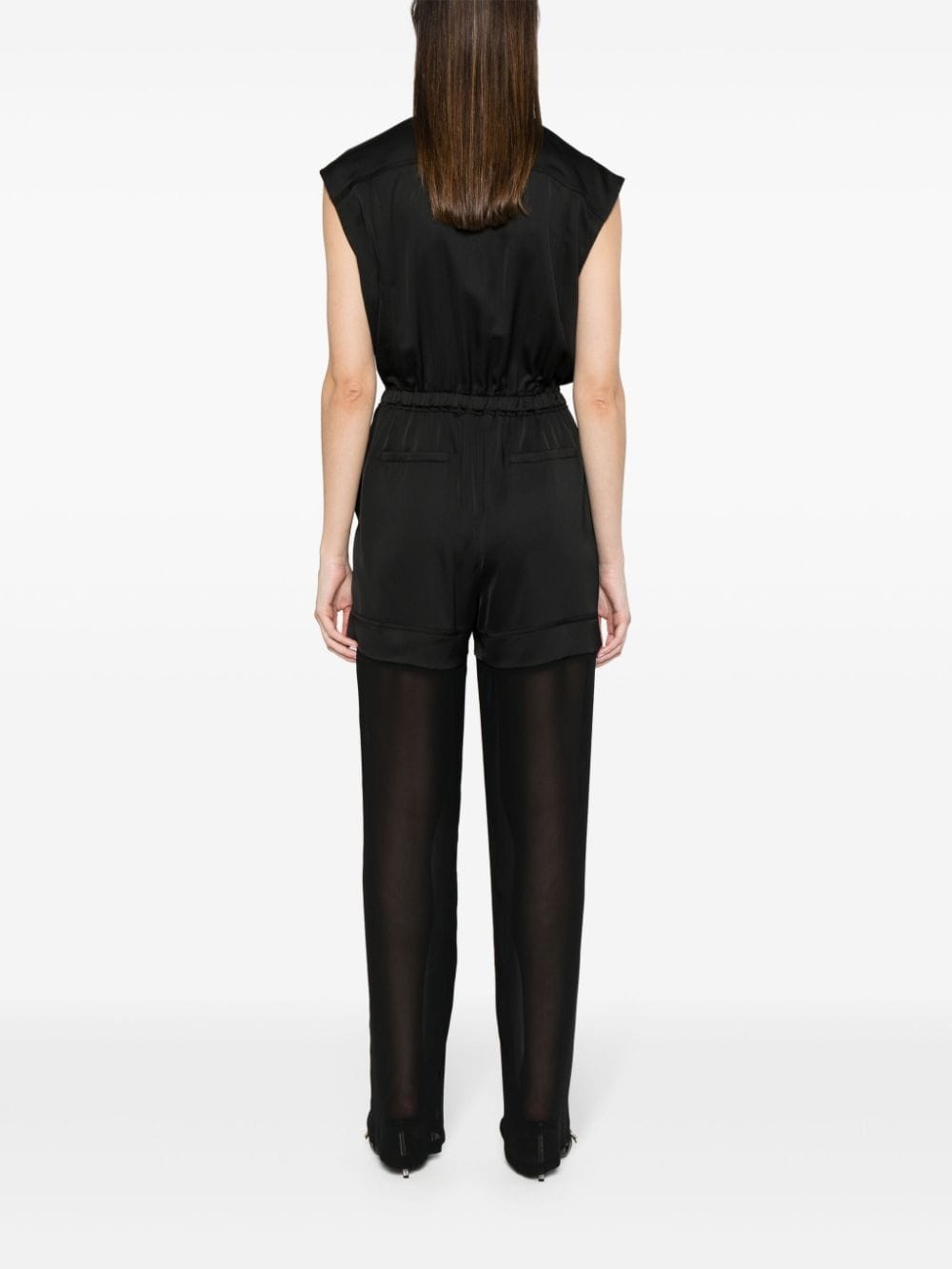 semi-sheer panelled sleeveless jumpsuit - 4
