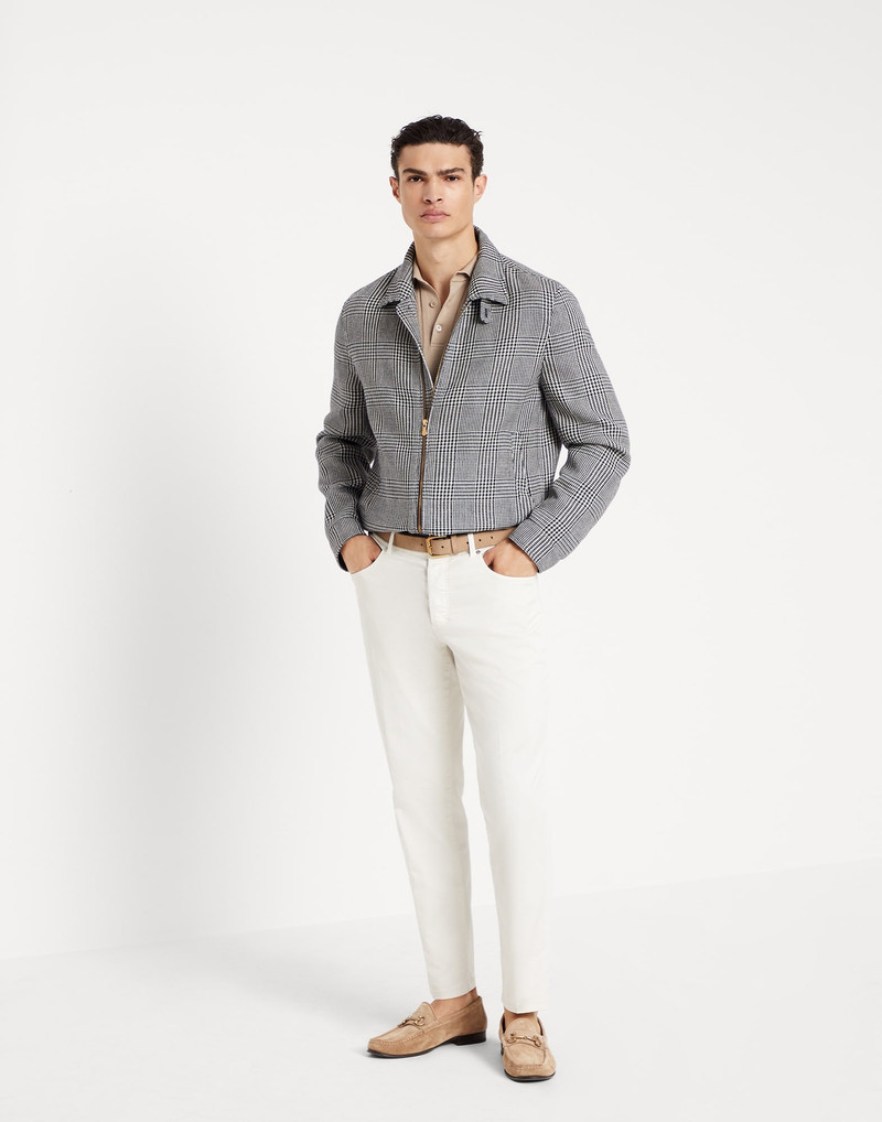 Garment-dyed Italian-fit five-pocket trousers in American Pima comfort cotton gabardine 4