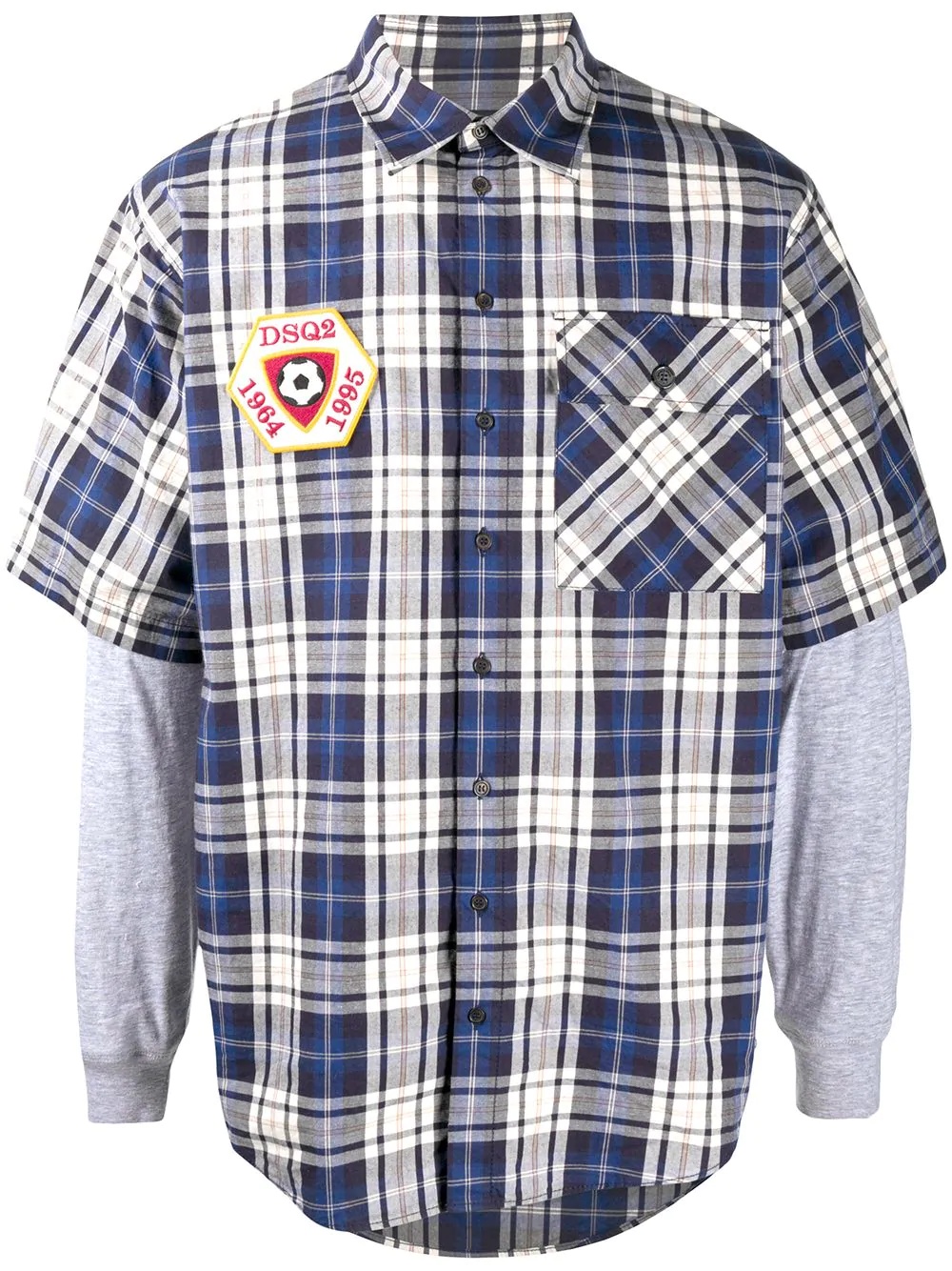 plaid long sleeve shirt - 1