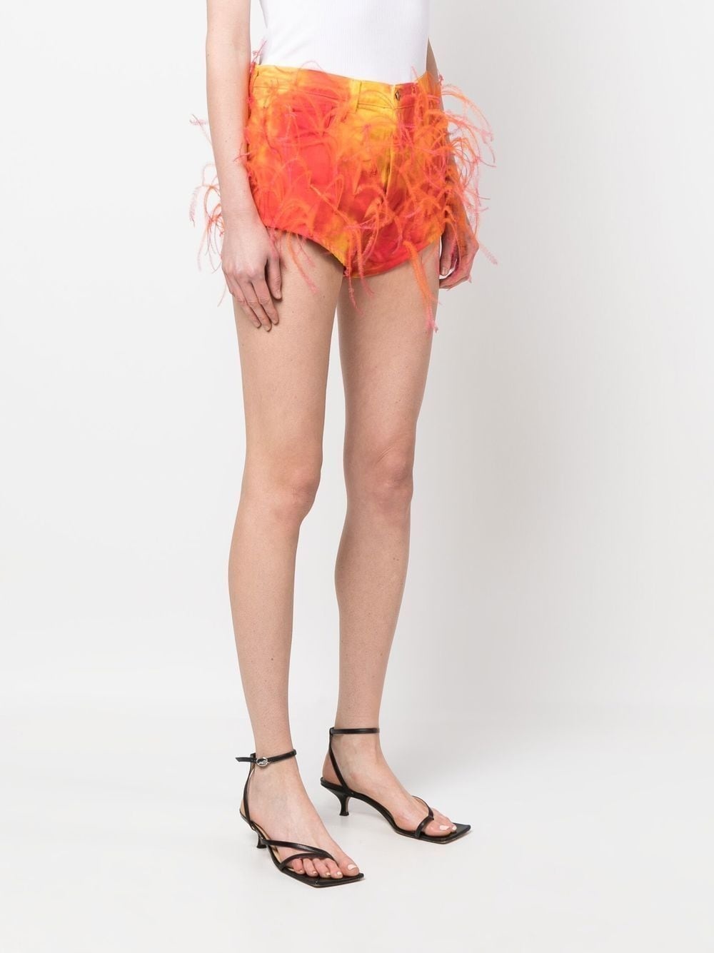 feather-detail shorts - 3