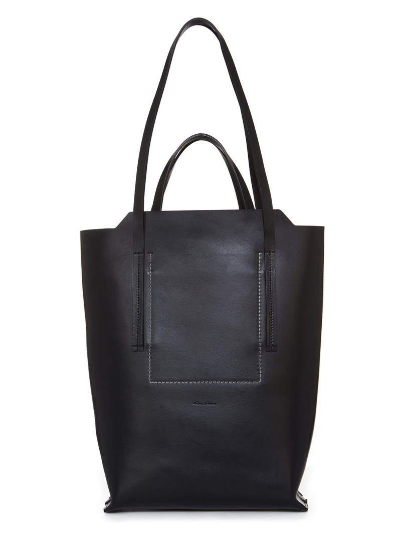 medium logo-debossed leather tote bag 6