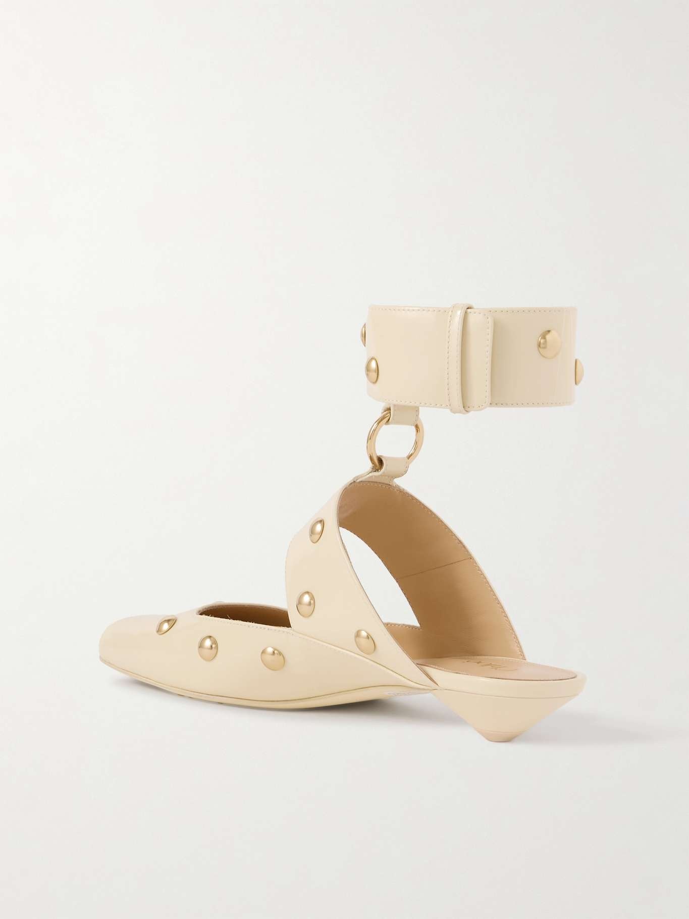 Jade studded leather mules - 3