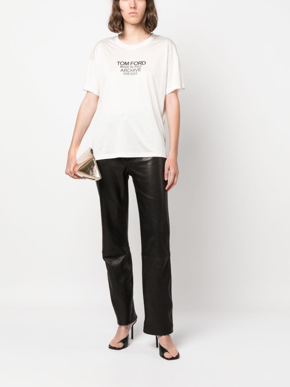 Tシャツ・カットソー TOM FORD Silk t-shirt Yellow TSJ383FAX835 Tom Ford Silk T-Shirt - Yellow - Women | TSJ383FAX835FG324
