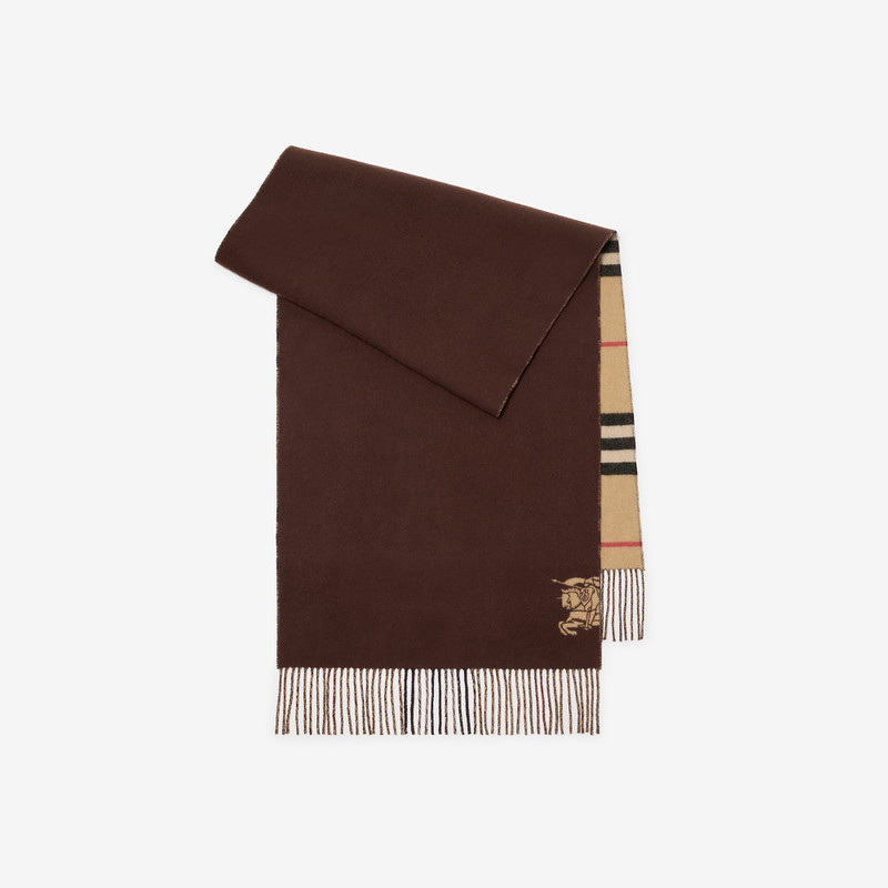 Wide Reversible Check Cashmere Scarf 1