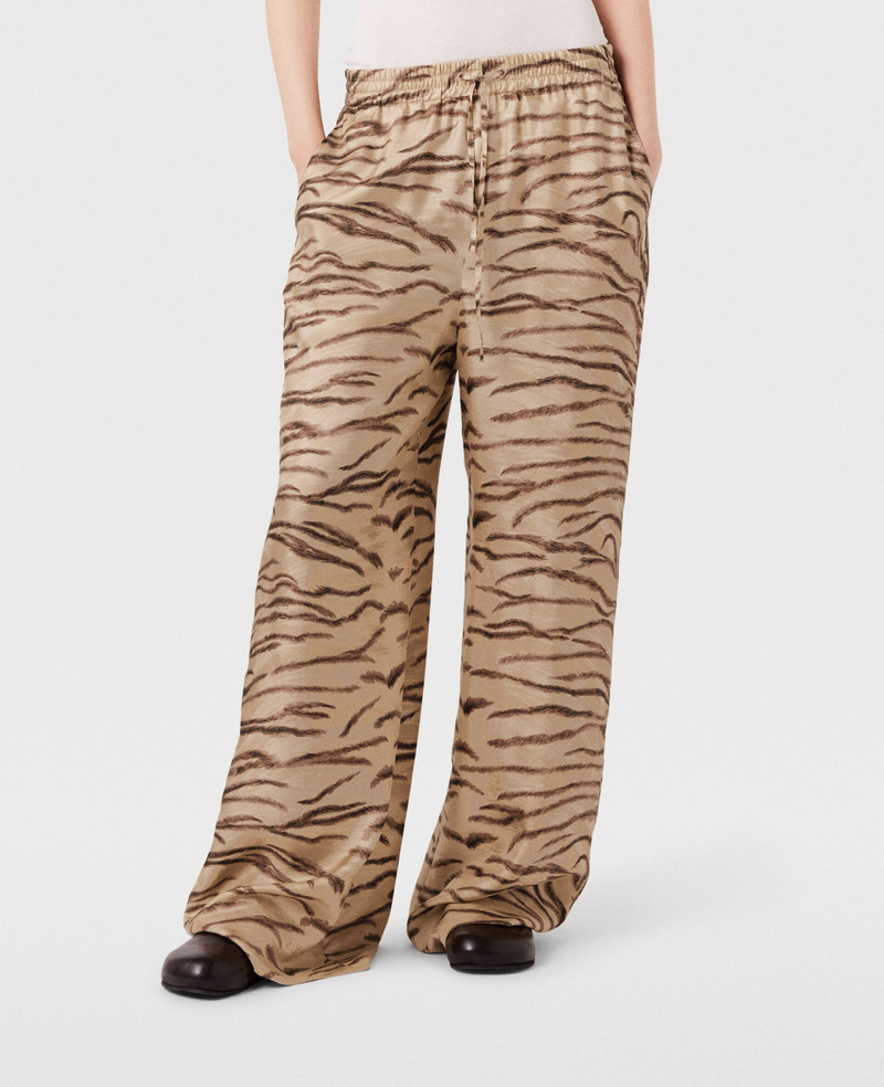 Tiger Print High-Rise Wide-Leg Pants - 1