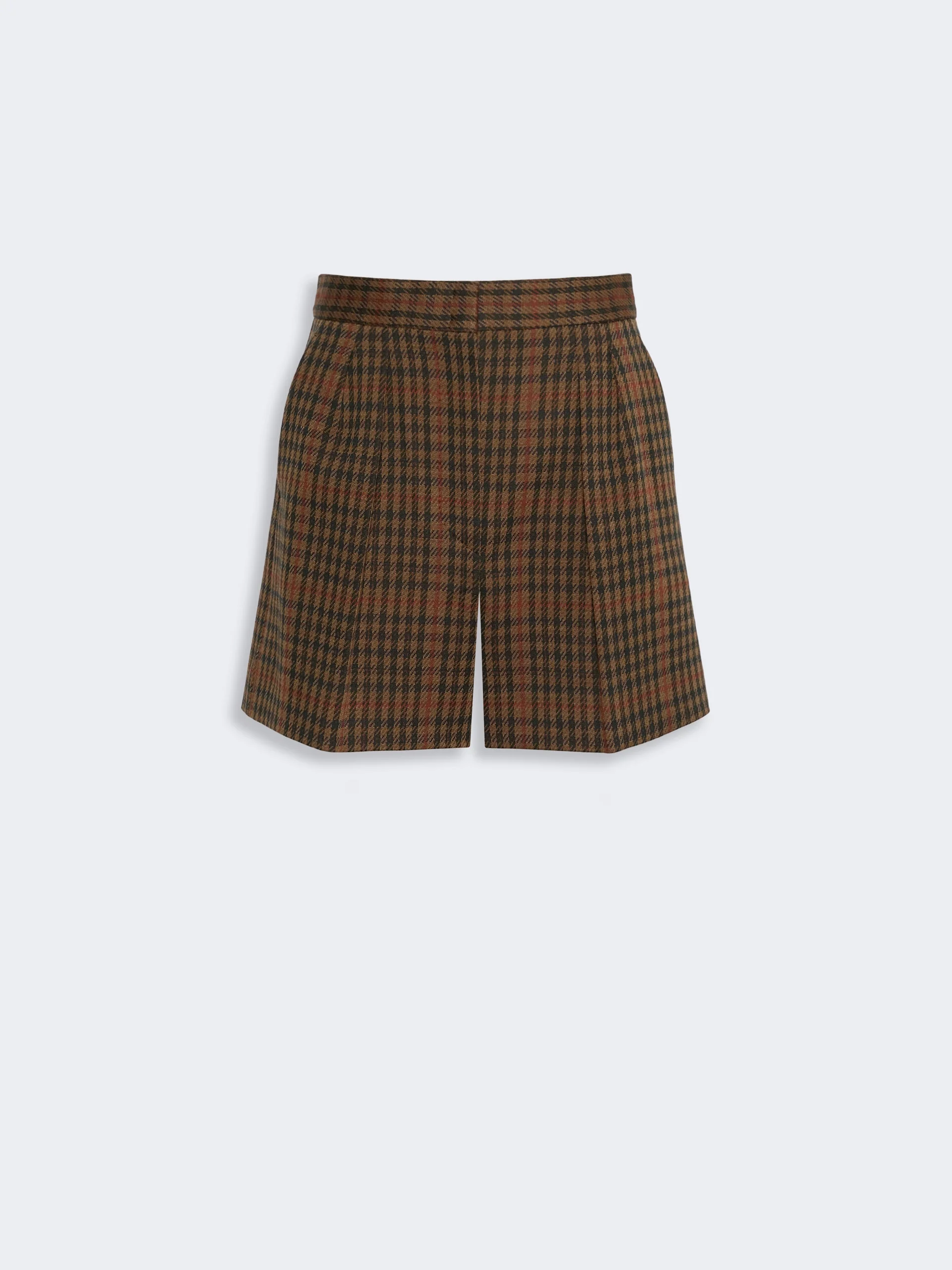PARATA Glen plaid jersey shorts - TOBACCO - 1