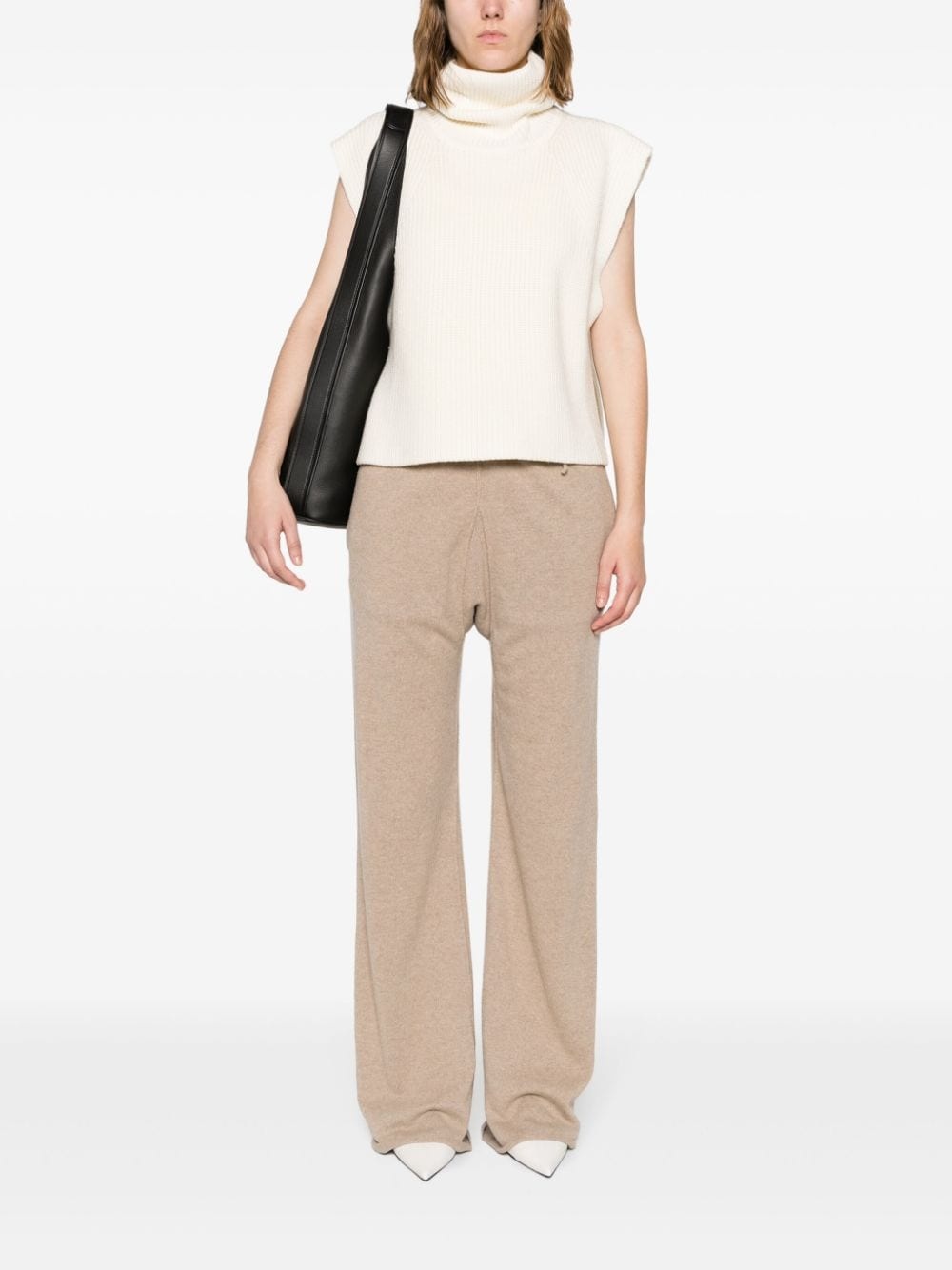 straight-leg knitted trousers - 2