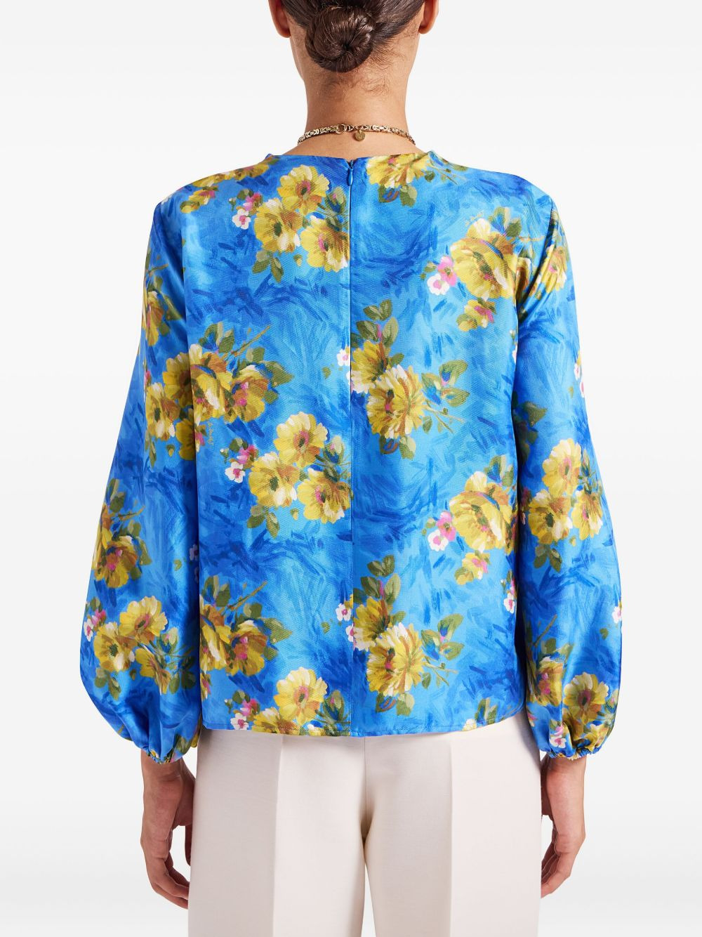 balloon-sleeve floral top - 3