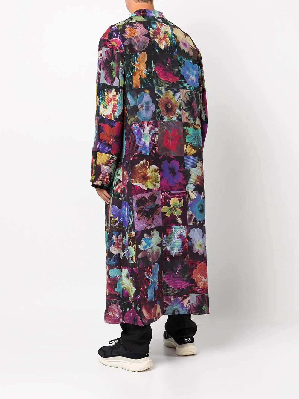 floral-print single-breasted coat - 4