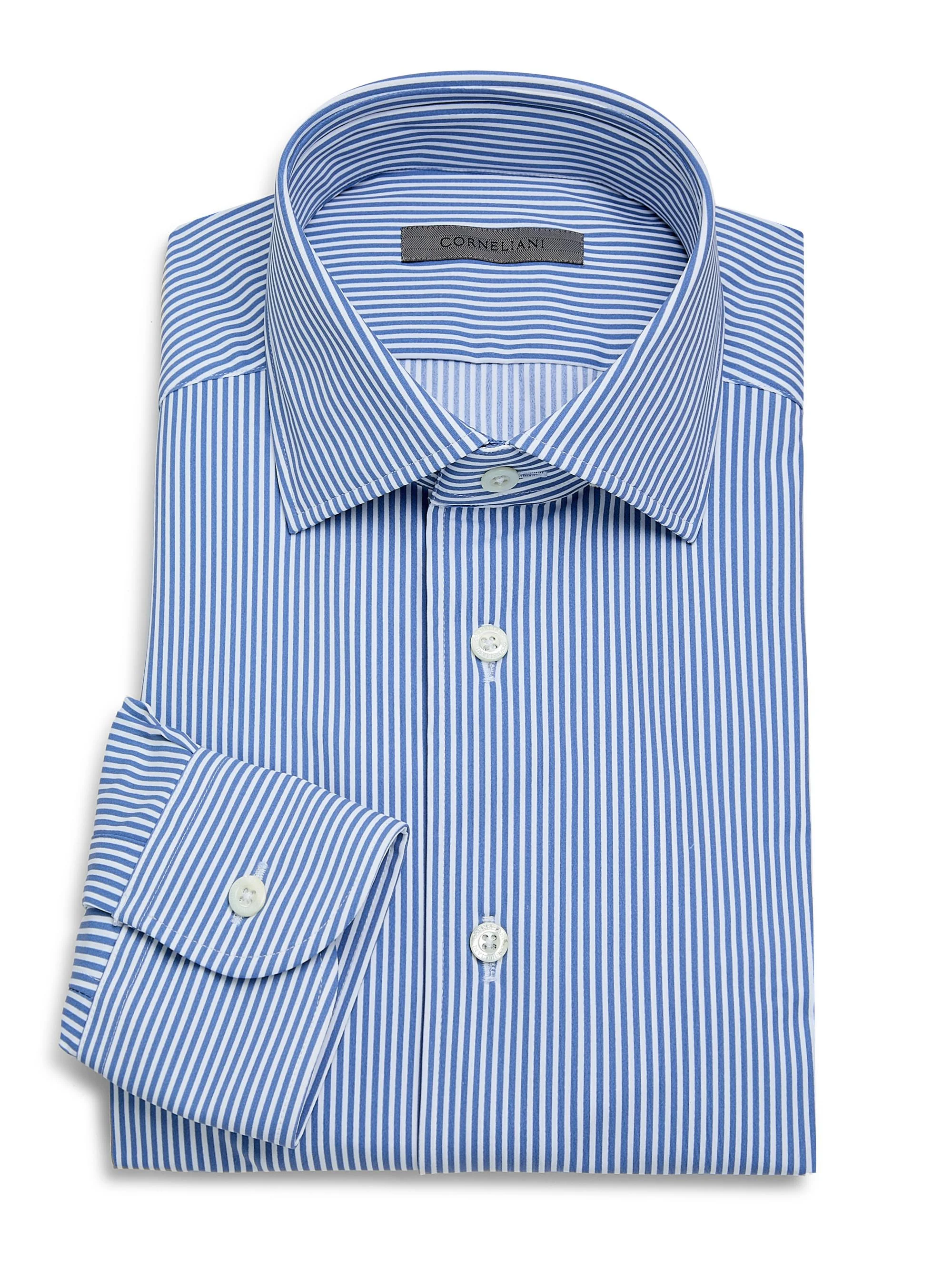 Men's Striped Performance Stretch-Nylon Shirt - French Blue Stripe - 1