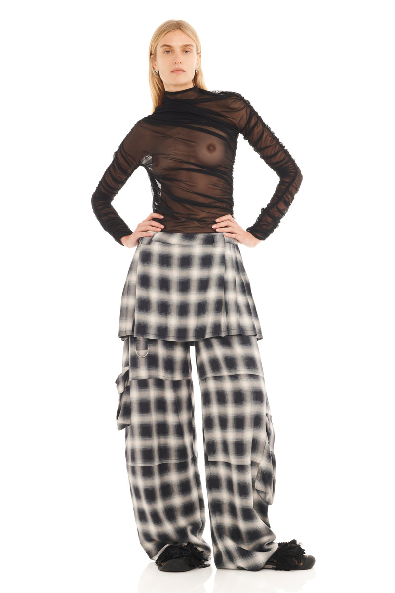 Collina Strada FOG PLAID LAWN SKIRT CARGO PANT outlook