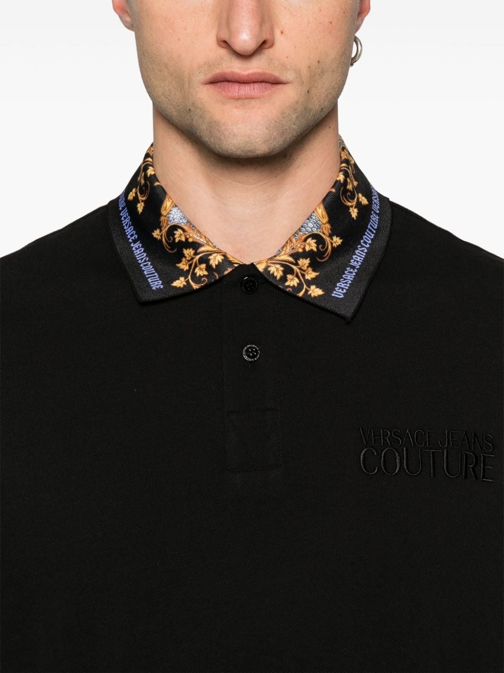 logo-embroidered cotton polo shirt - 5