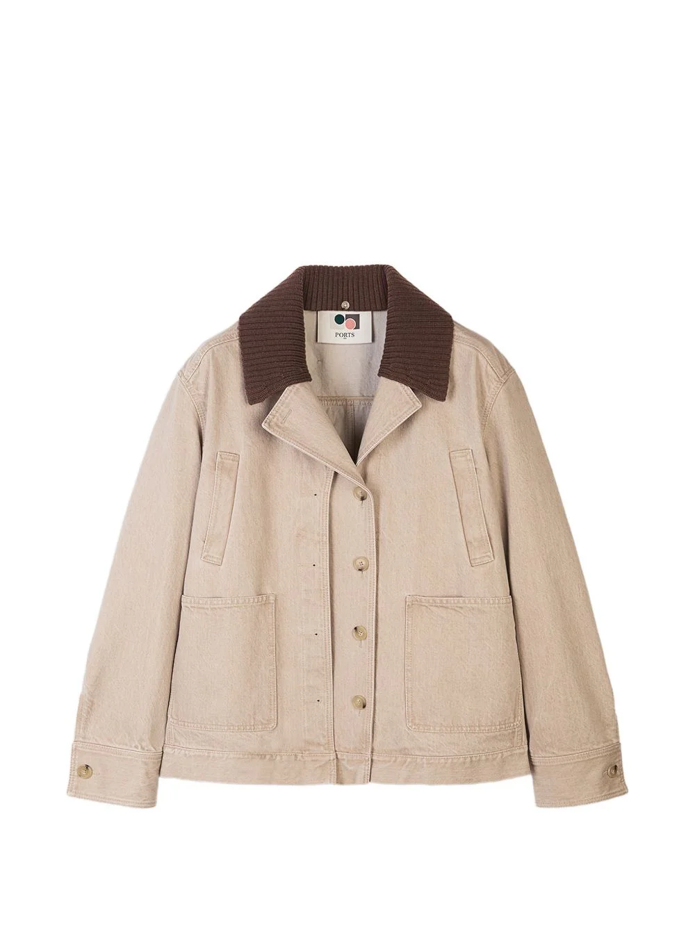 contrasting-collar jacket - 1