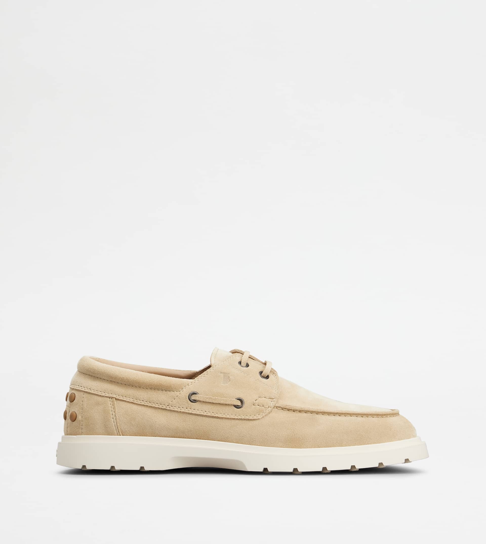 BOAT SHOES IN SUEDE - BEIGE - 1