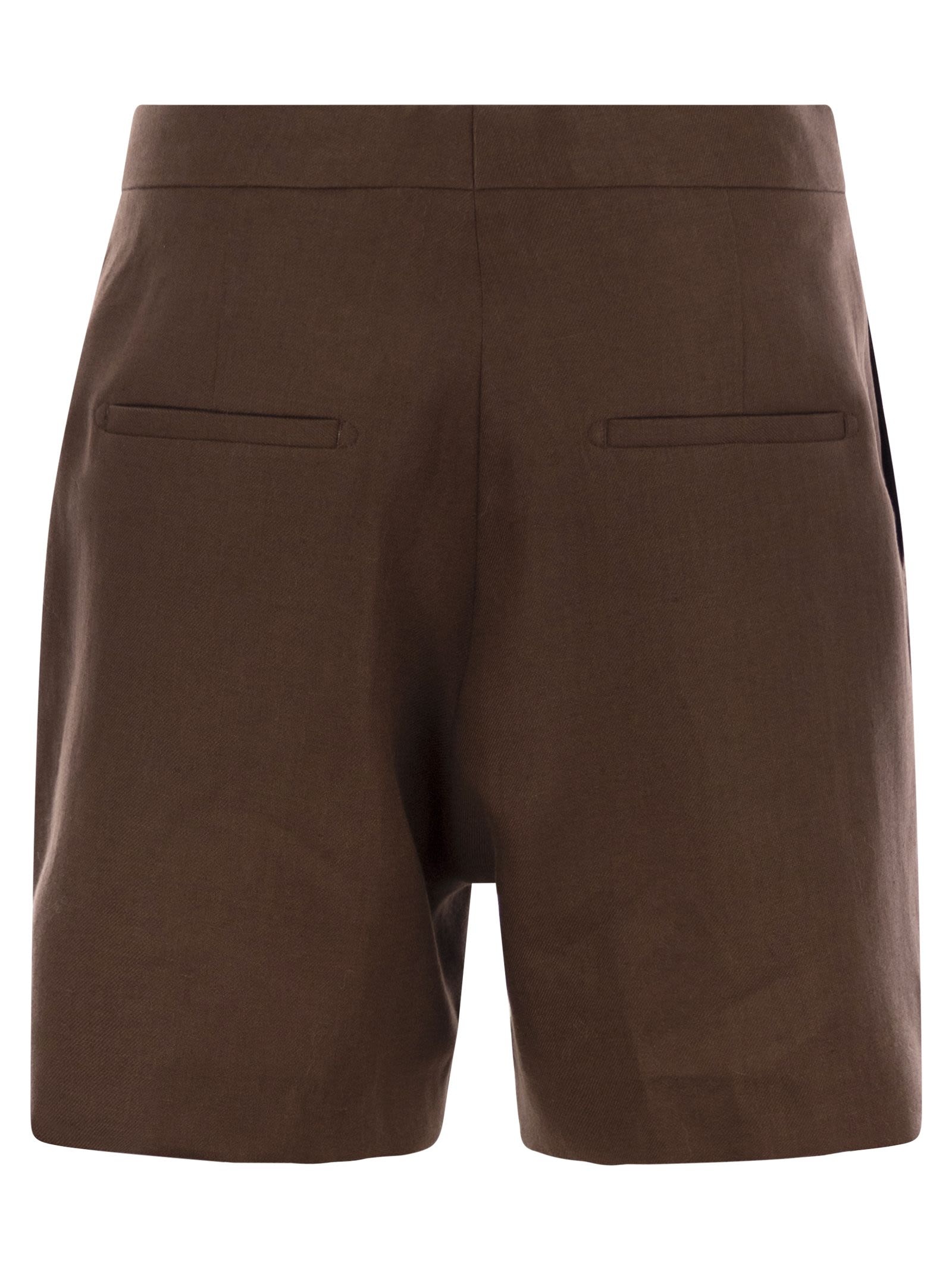 TAGLIATORE - Tagliatore Women Linen Chino Bermuda Shorts - 2