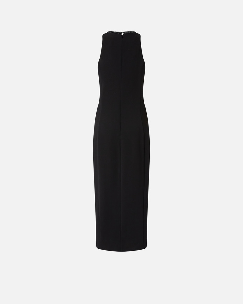 RHINESTONED NECKLINE를 가진 까만 머리 DRESS 6
