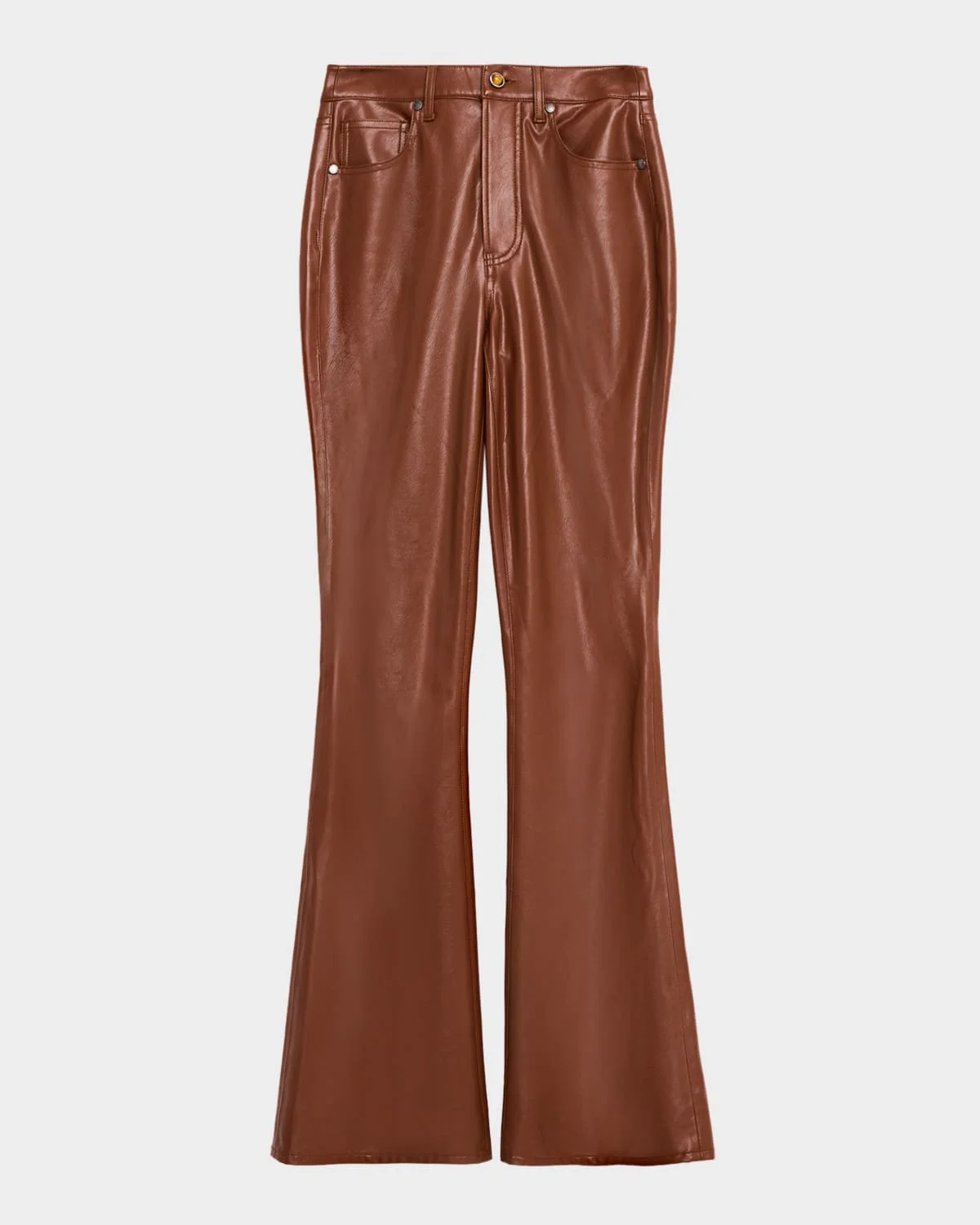 Beverly High-Rise Skinny Flare Vegan Leather Jeans - 1