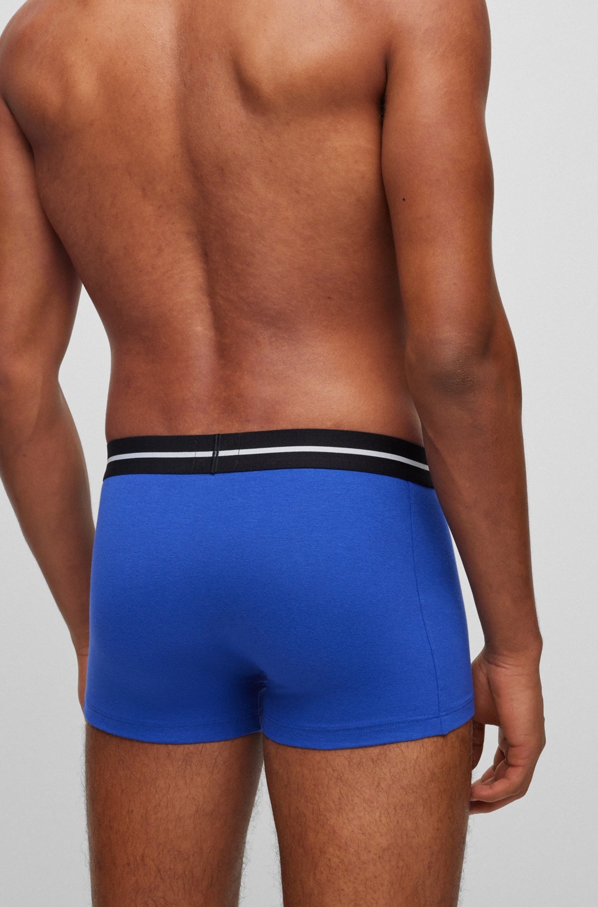 THREE-PACK OF STRETCH-COTTON TRUNKS WITH LOGO WAISTBAND - 5