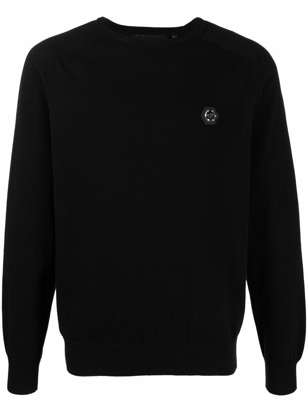 logo-patch cotton jumper - 1