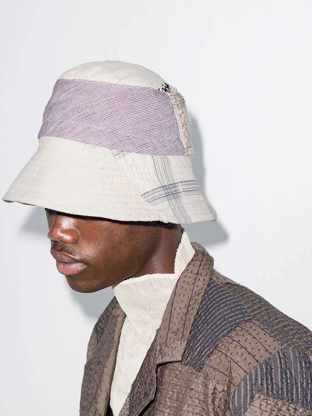 patchwork-design bucket hat - 2